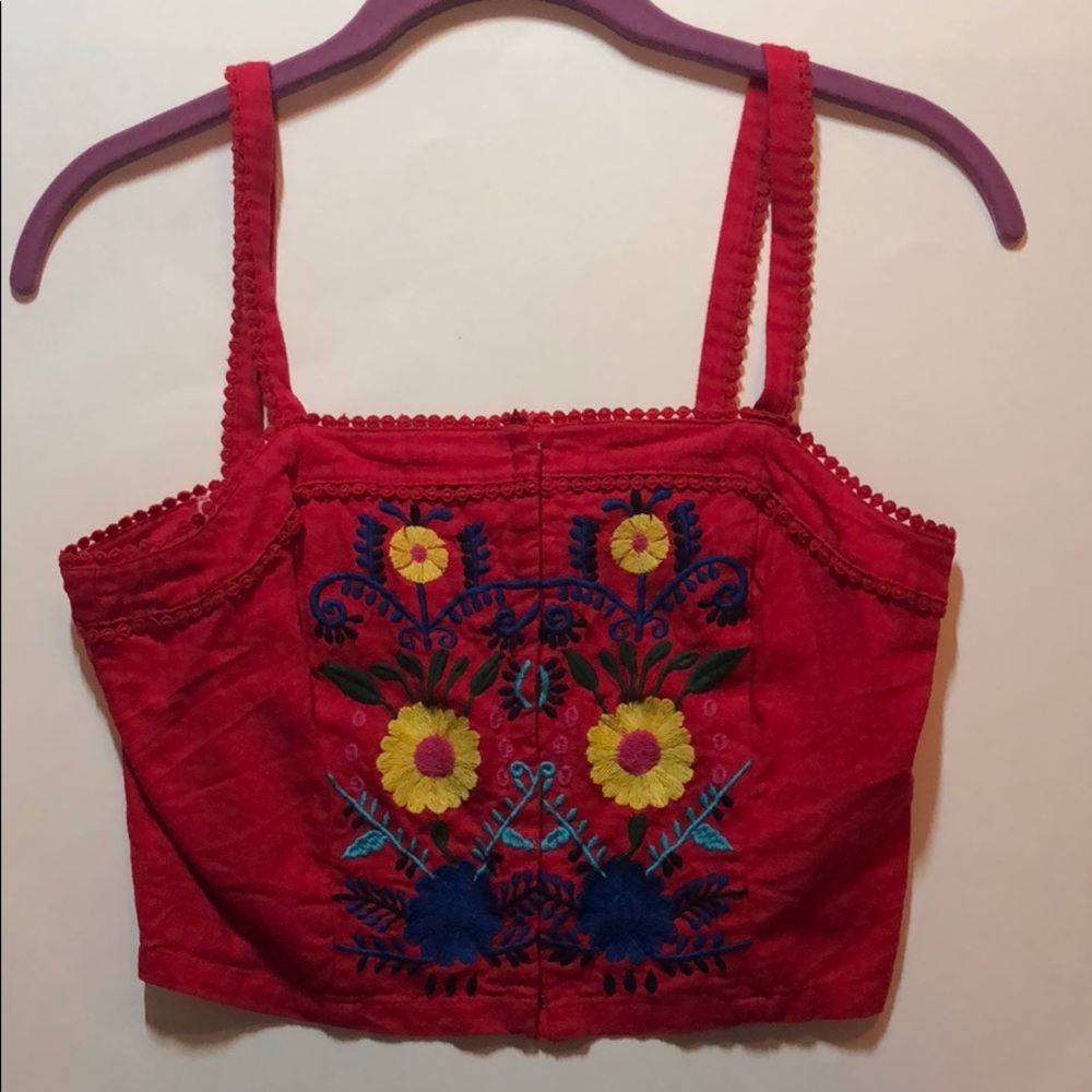 Mexican Embroidery Crop Top